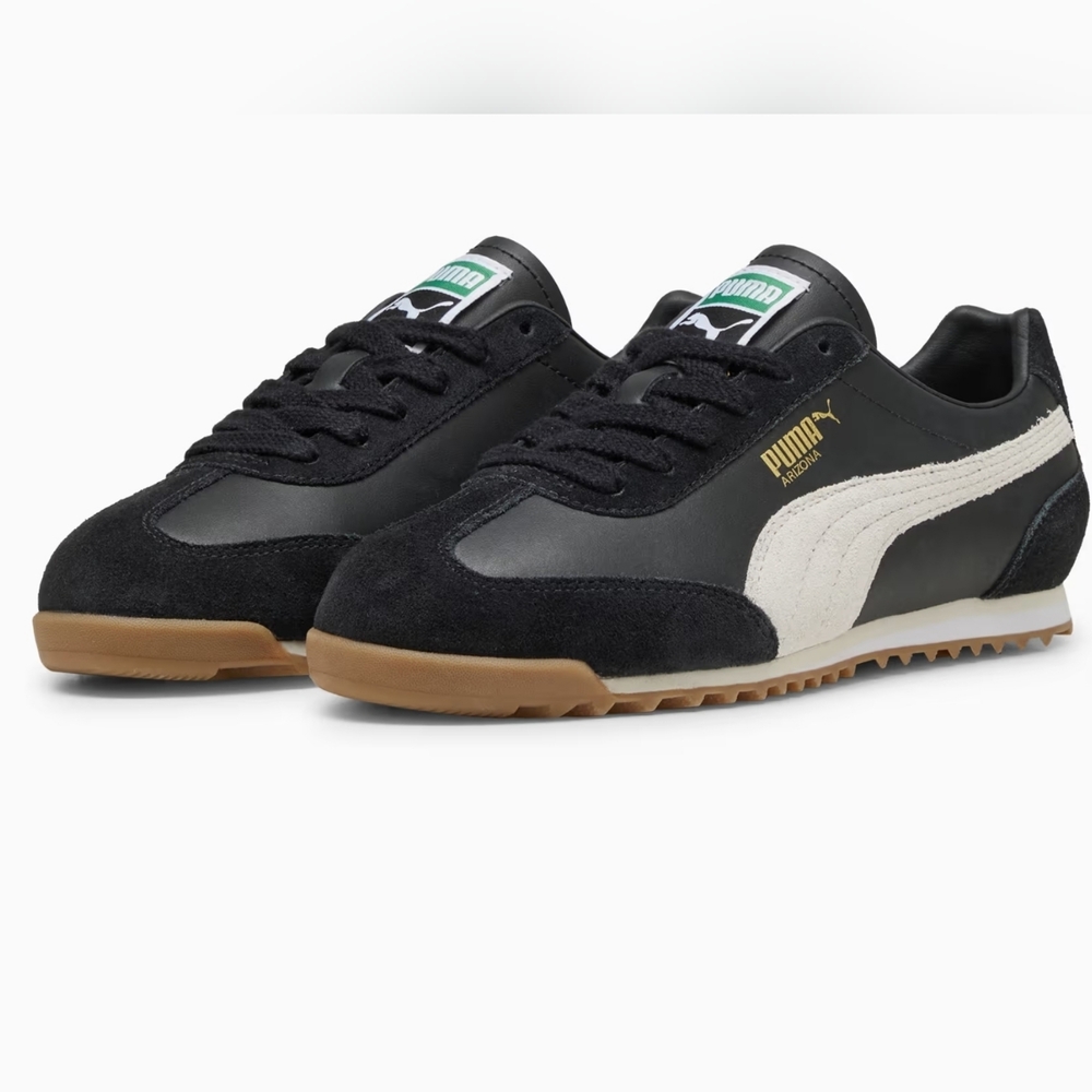 PUMA Arizona Retro Women's Sneakers- Black/ Warm White, NWT W Sz 6